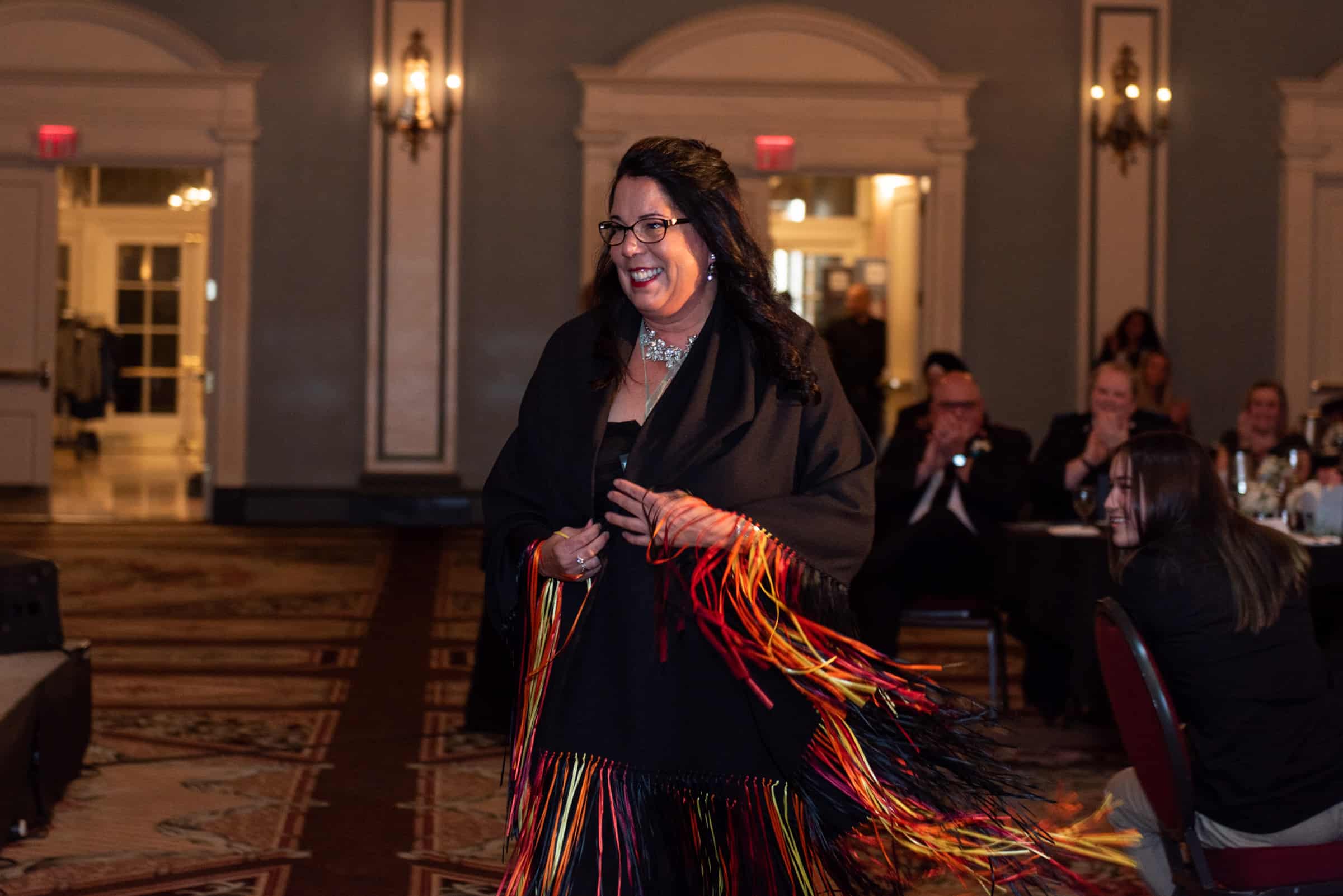 Lisa Mercure accepts the Leadership Victoria for Lifelong Learning Award on Sept. 26