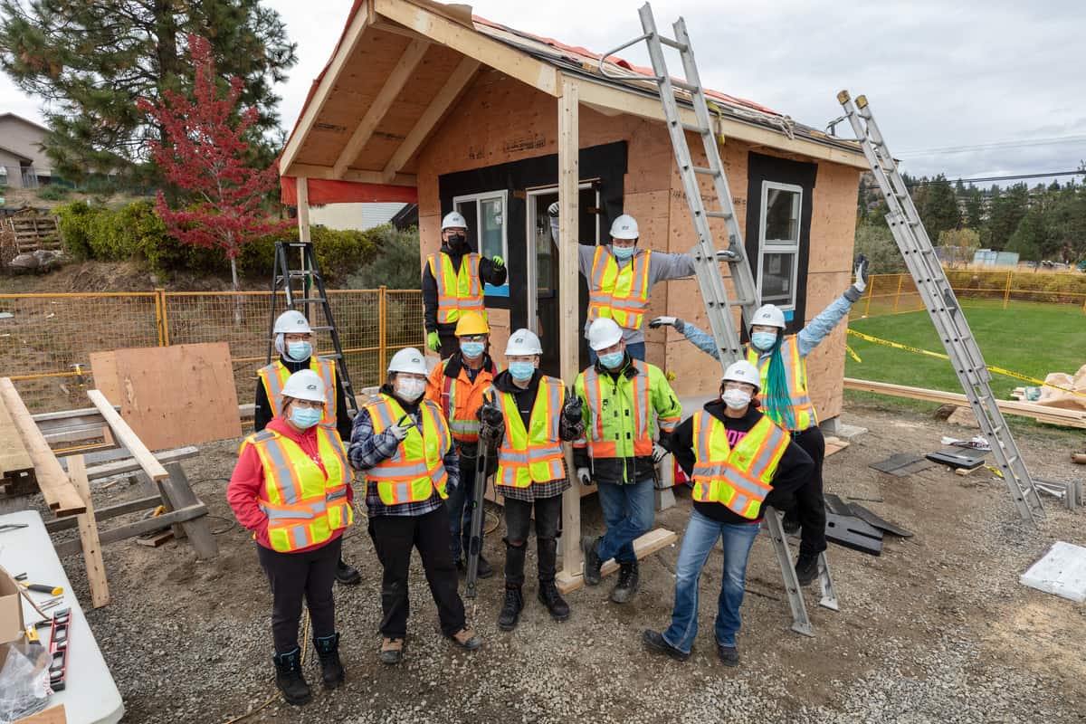 Indigenous construction students complete energy efficient shed at Westbank First Nation