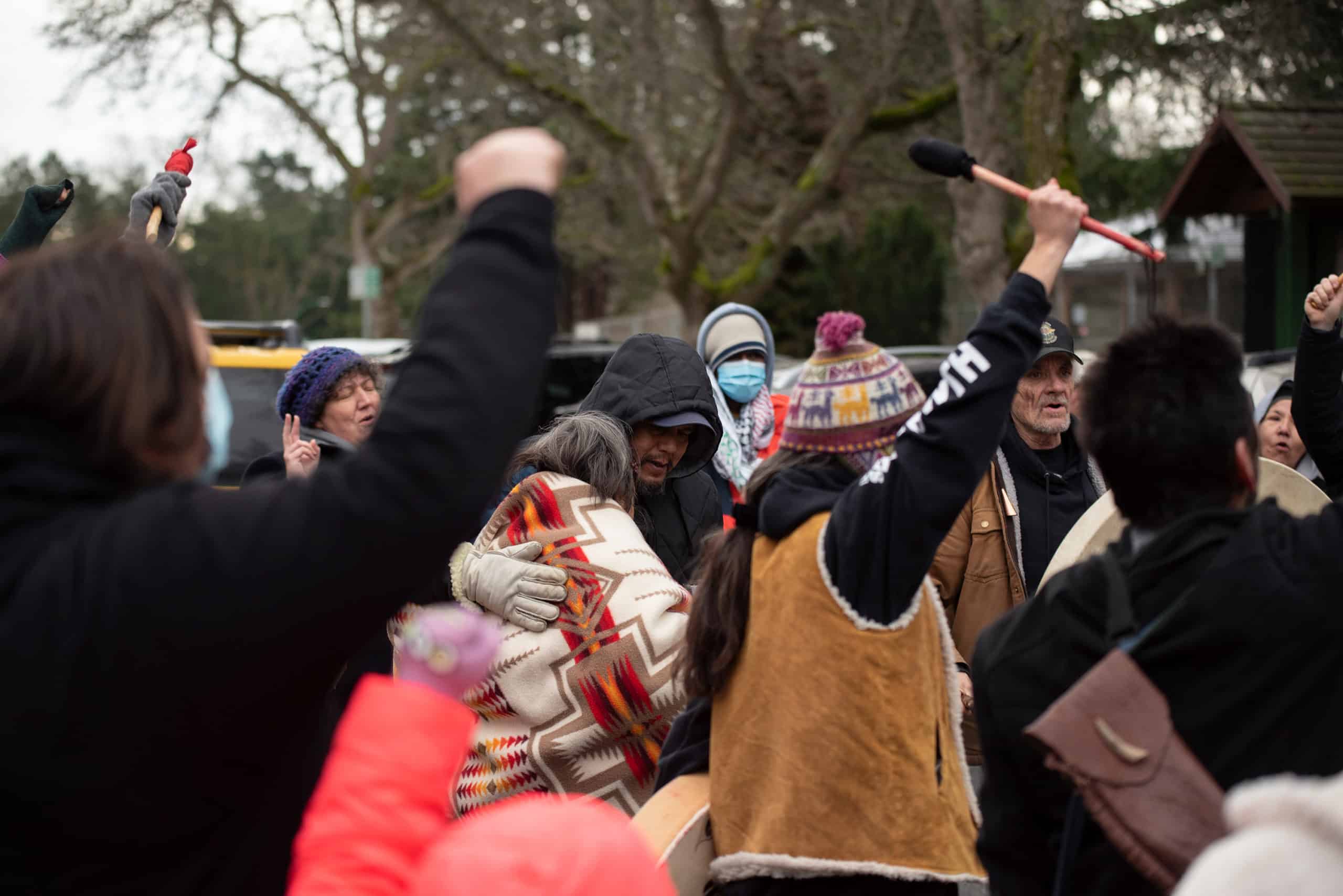 Family and friends gather strength through ceremony to continue their search for Bear Henry