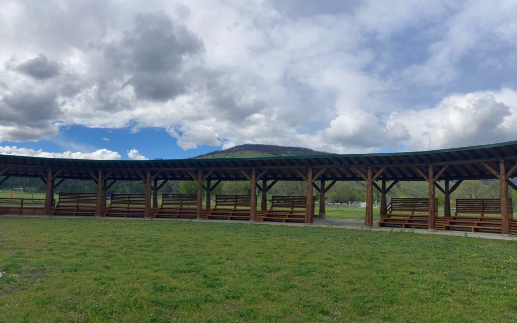 Many of the huge logs and timbers used to construct the new Cultural Arbor were reclaimed from the original arbor, which was decommissioned in 2018. Photo provided by Nick Nilsen.