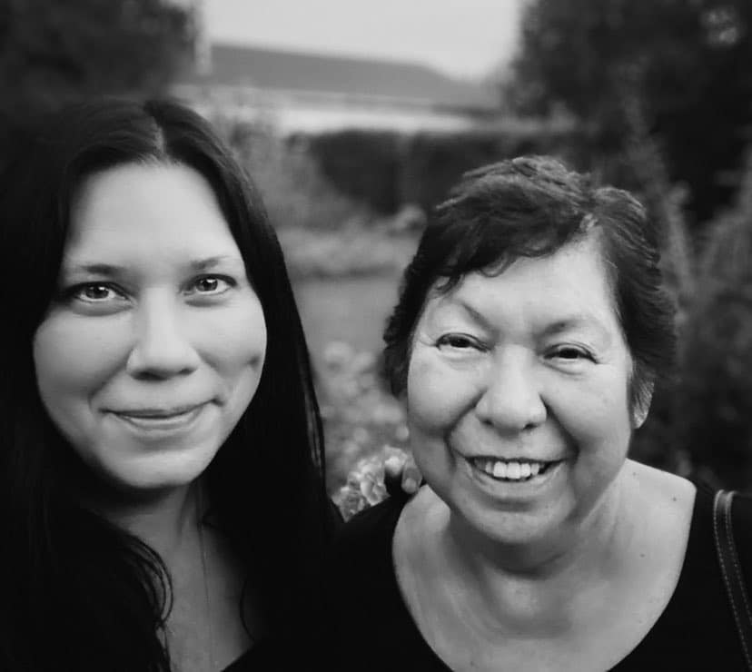 Author Odette Auger with her mother Mary Ann Assinabe Trudeau on a trip to Anishinaabe territories for their wellness. 