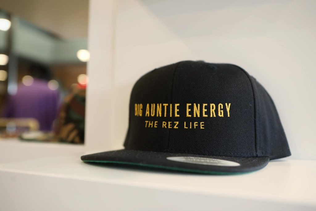 Merchandise by The Rez Life brand is on display for sale at Fireweeds Boutique. Photo by Aaron Hemens