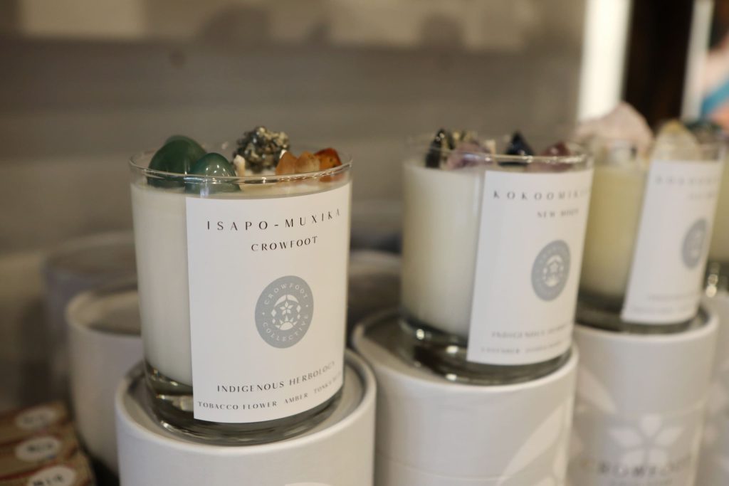 A variety of candles by Crowfoot Collective are sold at Fireweeds Boutique. Photo by Aaron Hemens