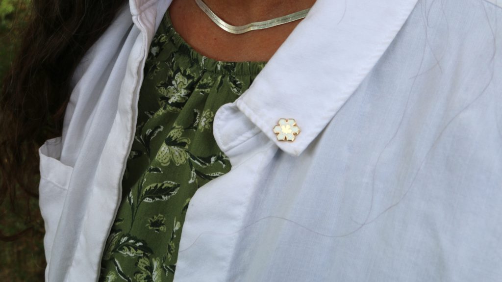 Dr. Armstrong’s officer of the Order of Canada pin. Photo by Athena Bonneau