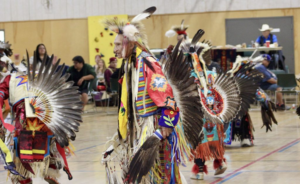 Anthony smiles as he dances at the Rita Rose Anthony 2nd Annual powwow. Photo by Dionne Phillips.