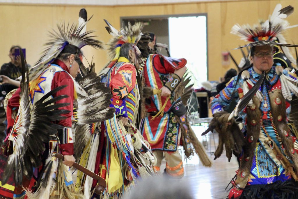 Anthony dancing at the Rita Rose Anthony powwow. Photo by Dionne Phillips.