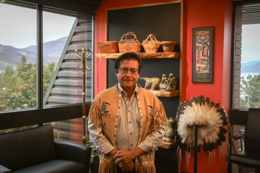 y̓ilmixʷm (Chief) Robert Louie of WFN, pictured in his office in syilx Okanagan territory, on Oct. 4. Photo by Aaron Hemens