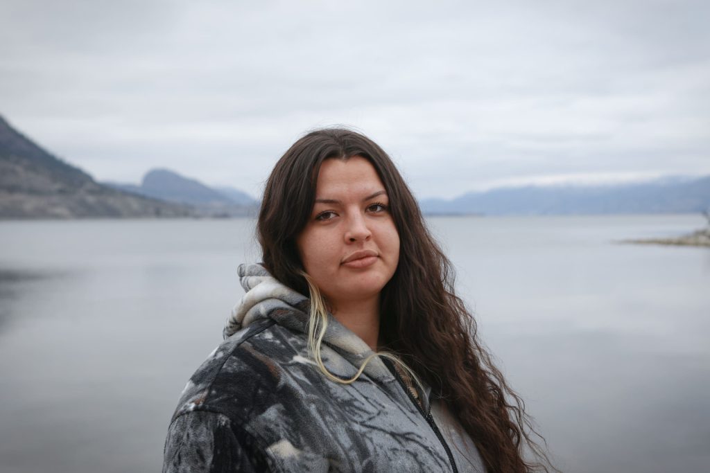 Madison Terbasket of the Lower Similkameen Indian Band, pictured in snpinktn (Penticton) in syilx Okanagan territory on Dec. 3, 2024. Photo by Aaron Hemens