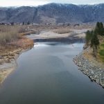 The Similkameen River, pictured on Dec. 4, 2024, flowing through the town of Keremeos in smǝlqmíx homelands. Photo by Aaron Hemens