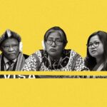 Collage of UN Permanent Forum on Indigenous Issues attendees and snippet of visa paperwork.