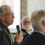 At a meeting in syilx territory on Feb. 20, Okanagan Indian Band Chief Dan Wilson (left) speaks about a watershed guidance plan to members of the Okanagan-Similkameen Collaborative Leadership Table. Beside him are Lake Country Mayor Blair Ireland (centre) and Vernon Mayor Victor Cumming. Photo by Aaron Hemens